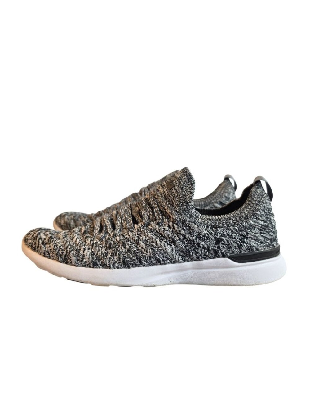 APL TechLoom Wave Sneakers Womens 9 Black White Marled Knit Running Shoes